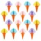 16 Pack Hanging Honeycomb Ice Cream Party Decorations for Birthday, Baby Shower, Celebration, 4 Colors (4 x 6 In)